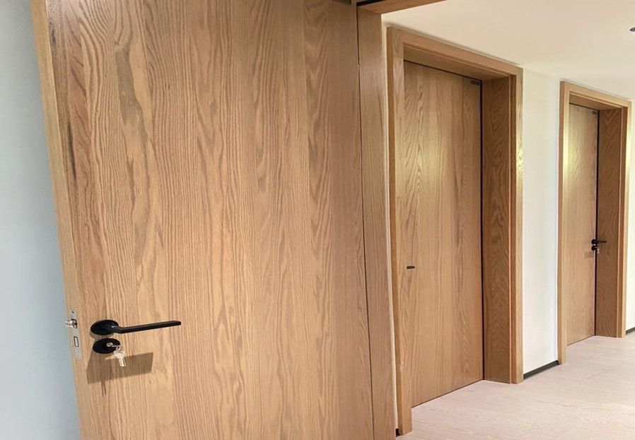 red oak veneer wood doors